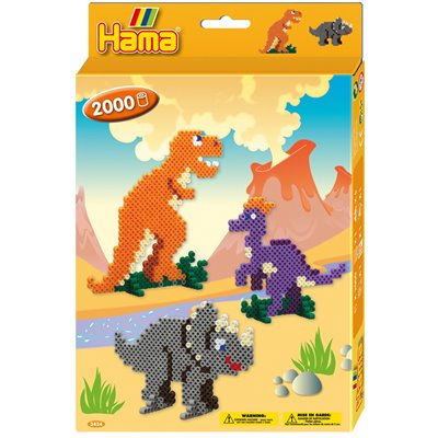 Caja regalo dinosaurios. 2000 ud. Hama 3434