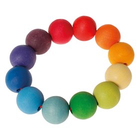 Sonajero anillo de bolas de colores del arco iris