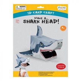 3D CARD CRAFT. MAKE A MASK SHARK HEAD