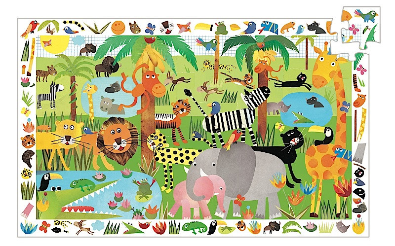 Puzle de observación la jungla de Djeco. 35 piezas. Para niños a partir de 3 años