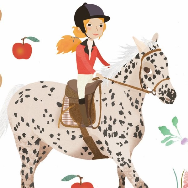 Pegatinas chica montando a caballo