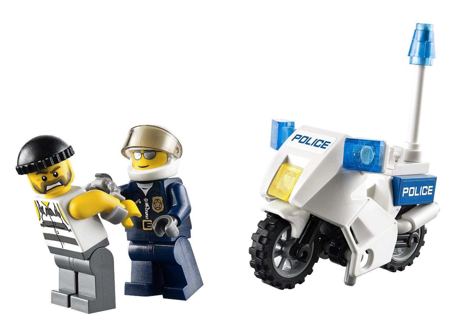Policia de Lego City colocando las esposas a un detenido